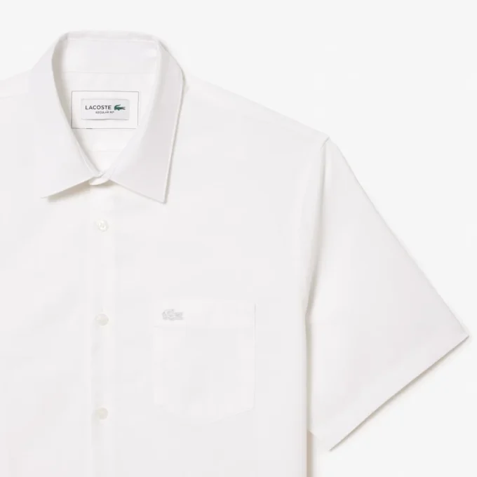Camicia da uomo in cotone a maniche corte, vestibilità regolare Camicia da uomo in cotone a maniche corte, vestibilità regolare