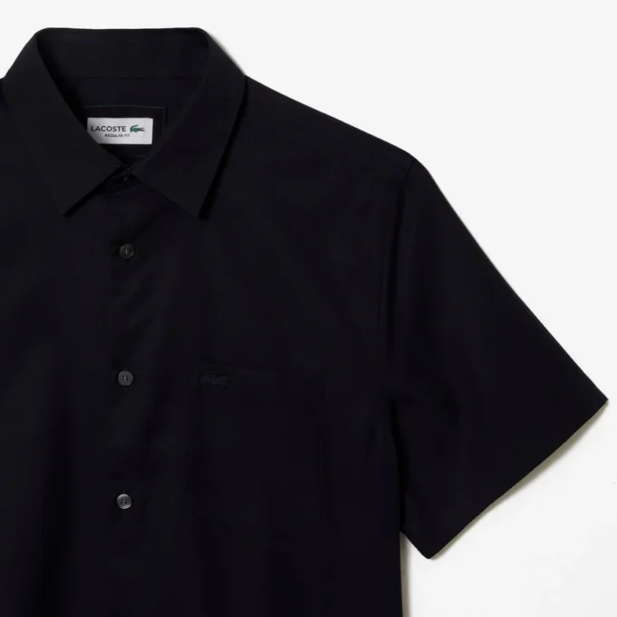 Camicia da uomo in cotone a maniche corte, vestibilità regolare Camicia da uomo in cotone a maniche corte, vestibilità regolare