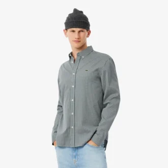 Camicia da uomo in cotone a quadri, vestibilità regolare