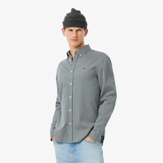 Camicia da uomo in cotone a quadri, vestibilità regolare Camicia da uomo in cotone a quadri, vestibilità regolare