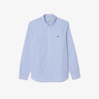 Camicia da uomo in cotone a righe, vestibilità regolare