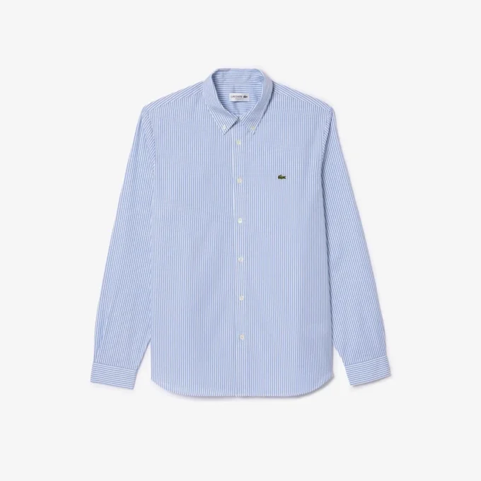 Camicia da uomo in cotone a righe, vestibilità regolare Camicia da uomo in cotone a righe, vestibilità regolare