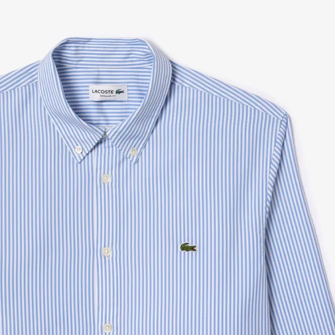 Camicia da uomo in cotone a righe, vestibilità regolare Camicia da uomo in cotone a righe, vestibilità regolare