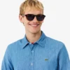 Camicia da uomo in denim leggero, vestibilità regolare Camicia da uomo in denim leggero, vestibilità regolare