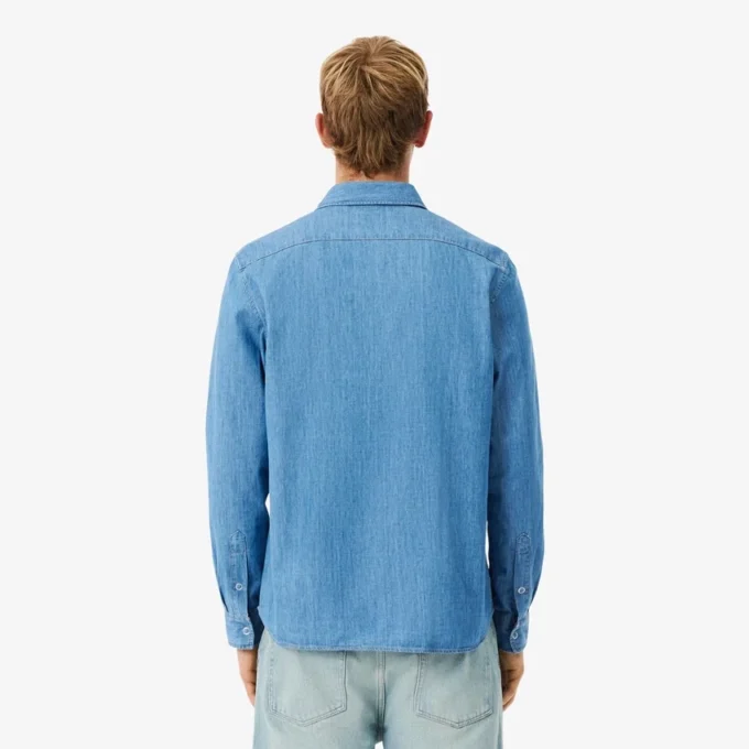 Camicia da uomo in denim leggero, vestibilità regolare Camicia da uomo in denim leggero, vestibilità regolare