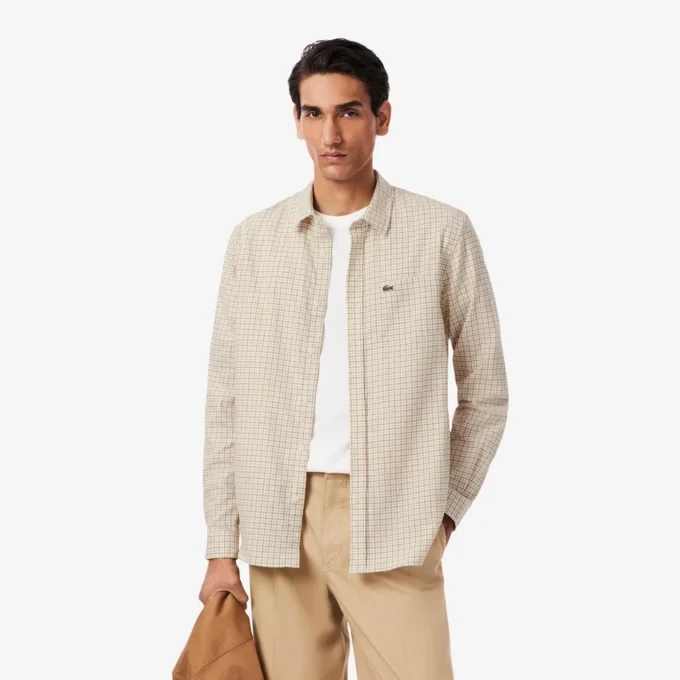 Camicia da uomo in flanella a quadri, vestibilità regolare Camicia da uomo in flanella a quadri, vestibilità regolare