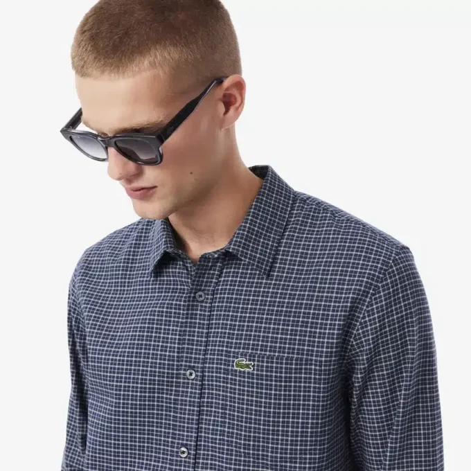 Camicia da uomo in flanella a quadri, vestibilità regolare Camicia da uomo in flanella a quadri, vestibilità regolare