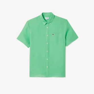 Camicia da uomo in lino a maniche corte