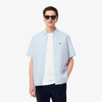 Camicia da uomo in lino a maniche corte