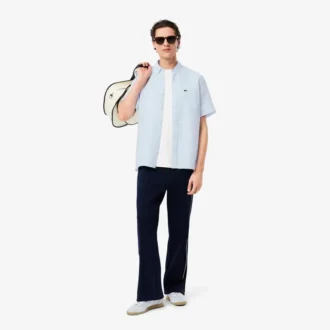 Camicia da uomo in lino a maniche corte