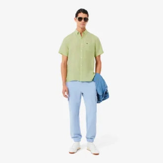 Camicia da uomo in lino a maniche corte