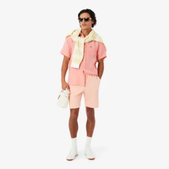Camicia da uomo in lino a maniche corte