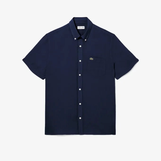Camicia da uomo in lino a maniche corte Camicia da uomo in lino a maniche corte
