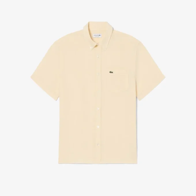 Camicia da uomo in lino a maniche corte Camicia da uomo in lino a maniche corte