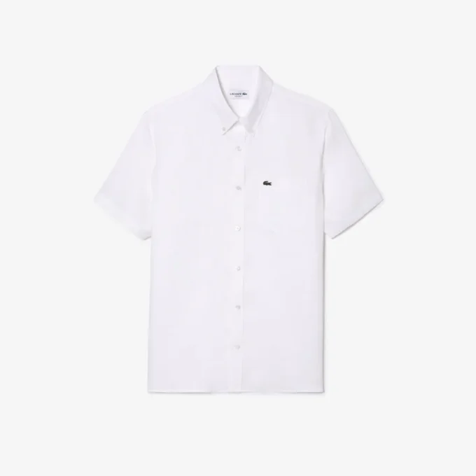 Camicia da uomo in lino a maniche corte Camicia da uomo in lino a maniche corte