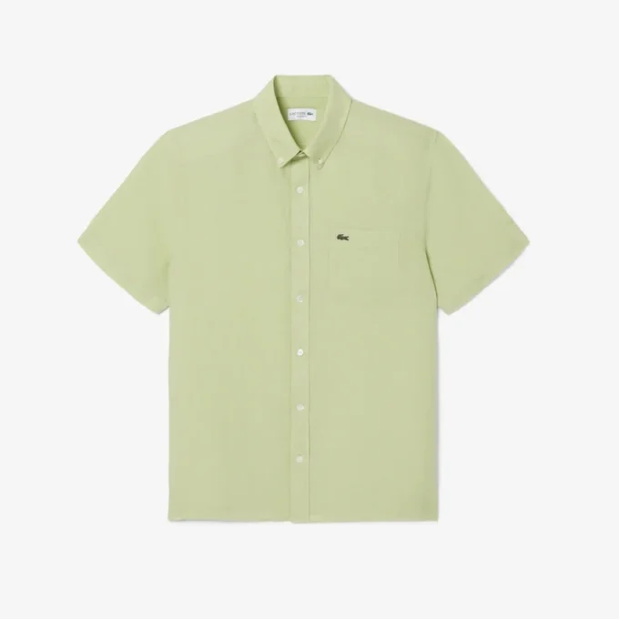 Camicia da uomo in lino a maniche corte Camicia da uomo in lino a maniche corte