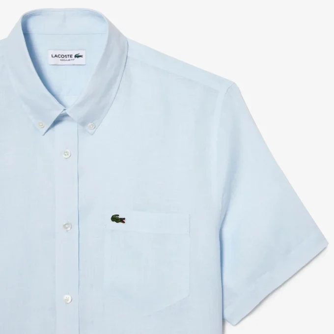 Camicia da uomo in lino a maniche corte Camicia da uomo in lino a maniche corte