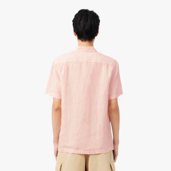 Camicia da uomo in lino a maniche corte, vestibilità regolare Camicia da uomo in lino a maniche corte, vestibilità regolare