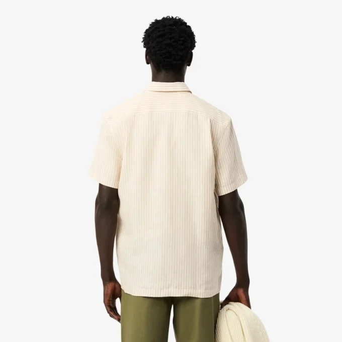 Camicia da uomo in lino a maniche corte, vestibilità regolare Camicia da uomo in lino a maniche corte, vestibilità regolare