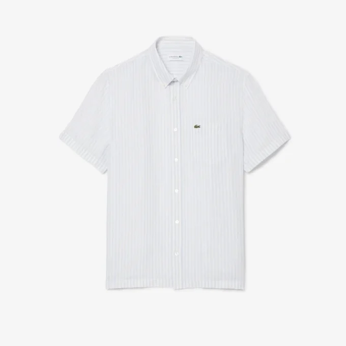 Camicia da uomo in lino a maniche corte, vestibilità regolare Camicia da uomo in lino a maniche corte, vestibilità regolare