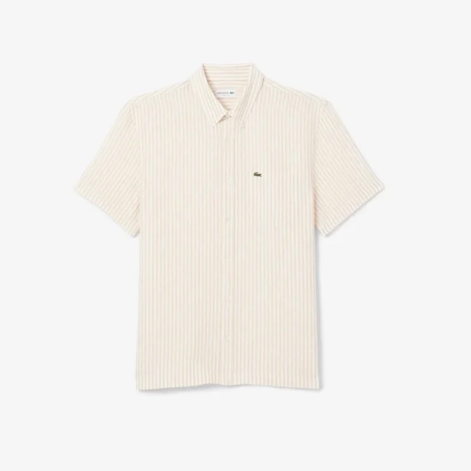 Camicia da uomo in lino a maniche corte, vestibilità regolare Camicia da uomo in lino a maniche corte, vestibilità regolare