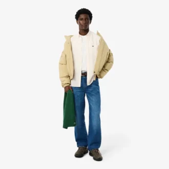 Camicia da uomo in lino a righe dal taglio regolare