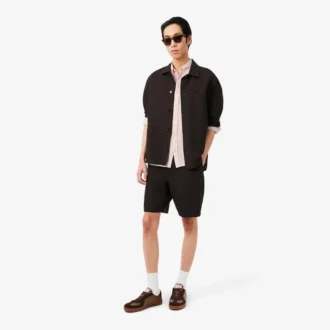 Camicia da uomo in lino a righe dal taglio regolare
