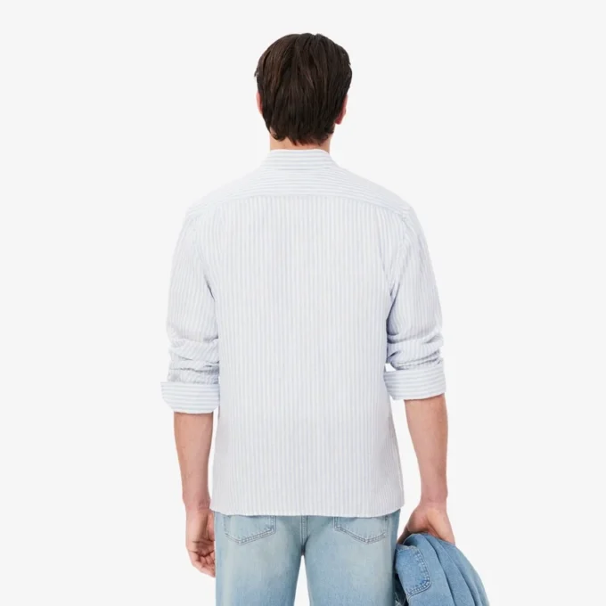 Camicia da uomo in lino a righe dal taglio regolare Camicia da uomo in lino a righe dal taglio regolare