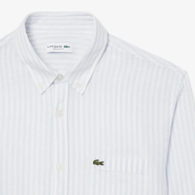 Camicia da uomo in lino a righe dal taglio regolare Camicia da uomo in lino a righe dal taglio regolare