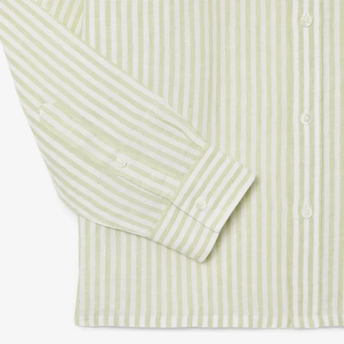 Camicia da uomo in lino a righe dal taglio regolare Camicia da uomo in lino a righe dal taglio regolare