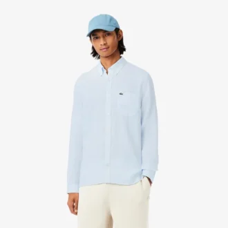 Camicia da uomo in lino dalla vestibilità regolare