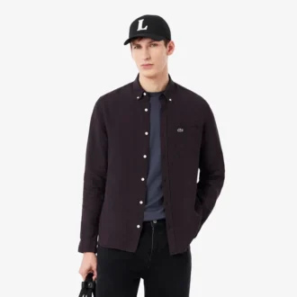 Camicia da uomo in lino dalla vestibilità regolare