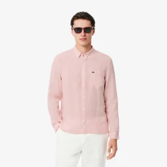 Camicia da uomo in lino dalla vestibilità regolare