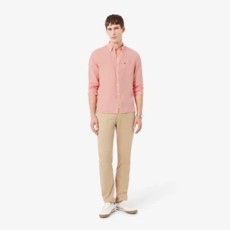 Camicia da uomo in lino dalla vestibilità regolare
