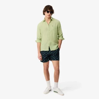 Camicia da uomo in lino dalla vestibilità regolare