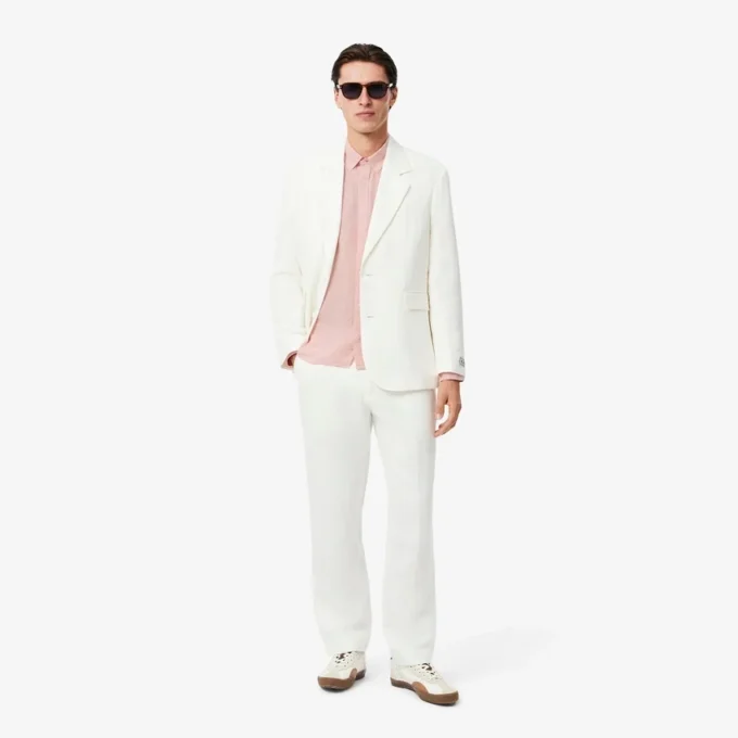 Camicia da uomo in lino dalla vestibilità regolare Camicia da uomo in lino dalla vestibilità regolare