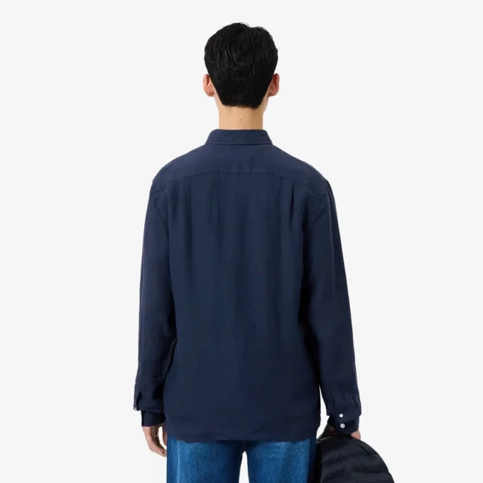 Camicia da uomo in lino dalla vestibilità regolare Camicia da uomo in lino dalla vestibilità regolare