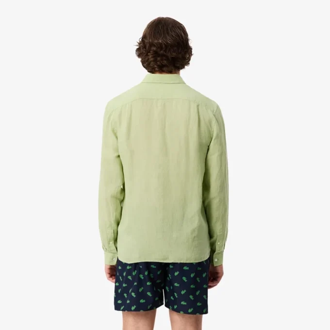 Camicia da uomo in lino dalla vestibilità regolare Camicia da uomo in lino dalla vestibilità regolare