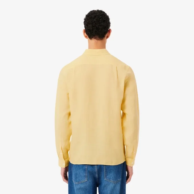 Camicia da uomo in lino dalla vestibilità regolare Camicia da uomo in lino dalla vestibilità regolare