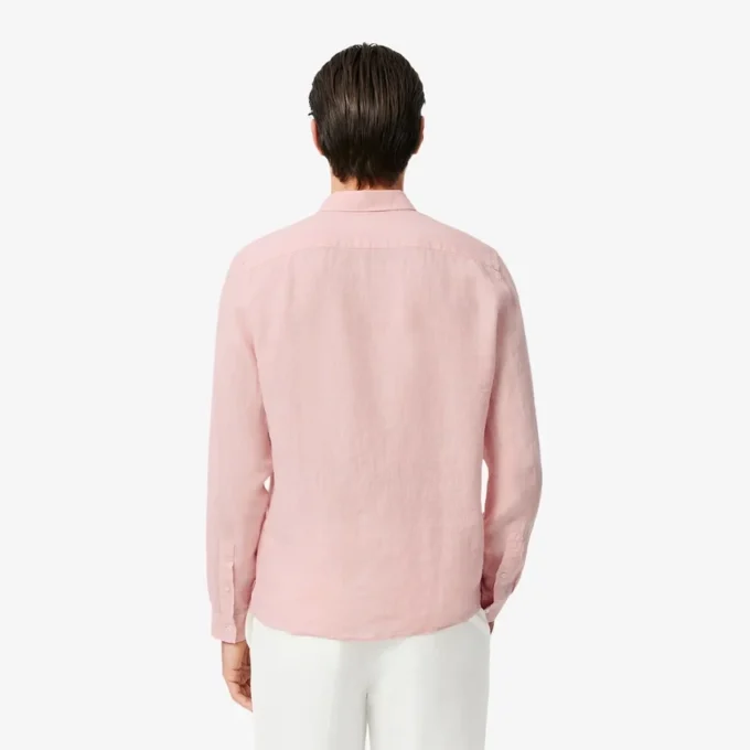 Camicia da uomo in lino dalla vestibilità regolare Camicia da uomo in lino dalla vestibilità regolare