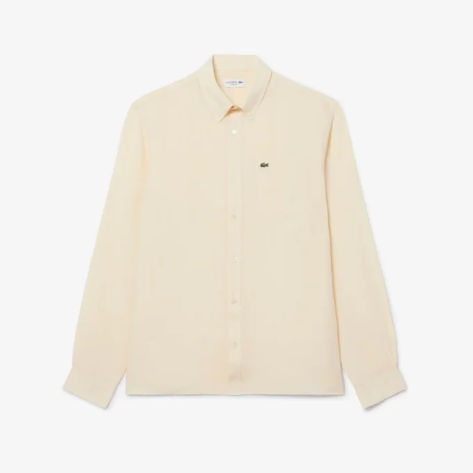 Camicia da uomo in lino dalla vestibilità regolare Camicia da uomo in lino dalla vestibilità regolare