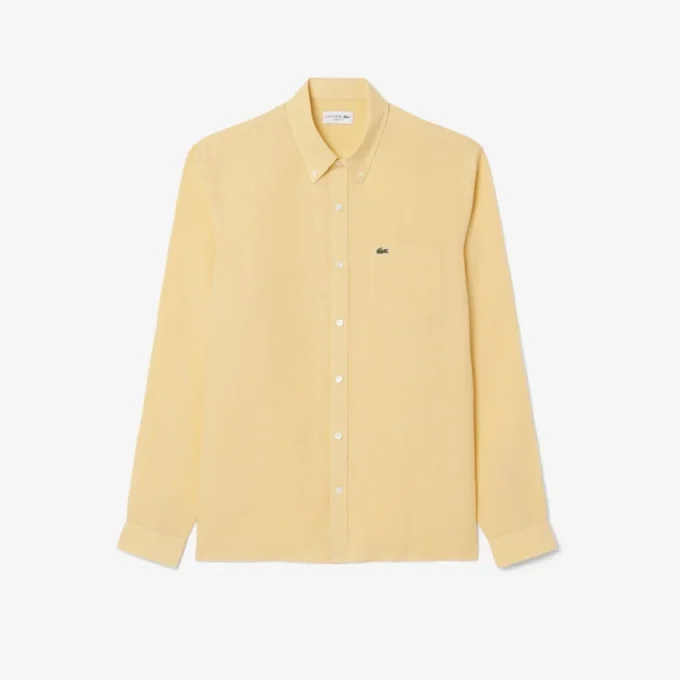 Camicia da uomo in lino dalla vestibilità regolare Camicia da uomo in lino dalla vestibilità regolare