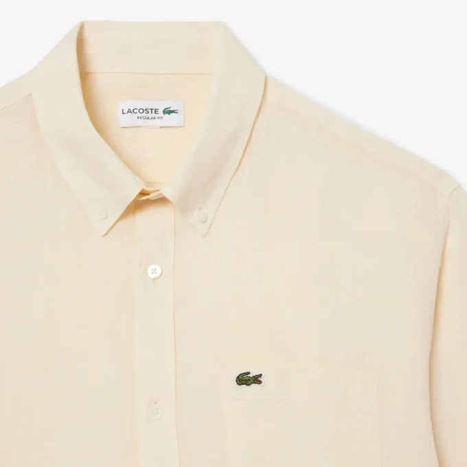 Camicia da uomo in lino dalla vestibilità regolare Camicia da uomo in lino dalla vestibilità regolare