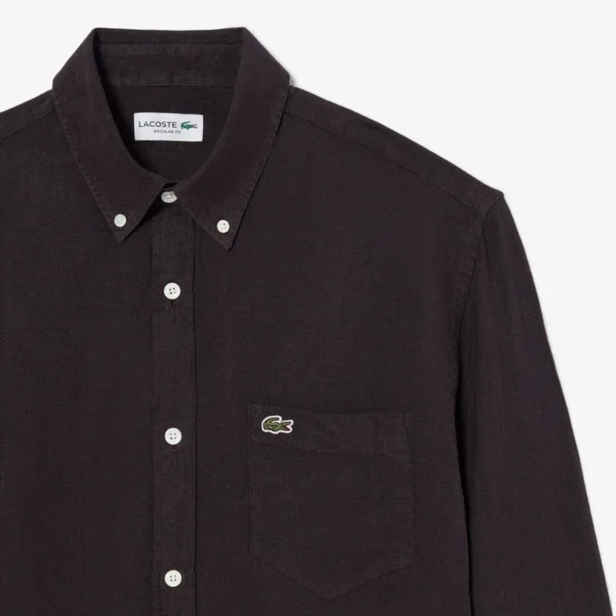 Camicia da uomo in lino dalla vestibilità regolare Camicia da uomo in lino dalla vestibilità regolare