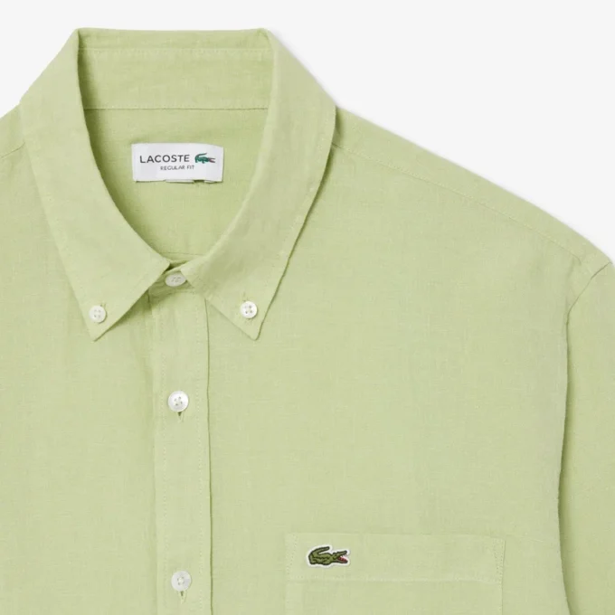 Camicia da uomo in lino dalla vestibilità regolare Camicia da uomo in lino dalla vestibilità regolare
