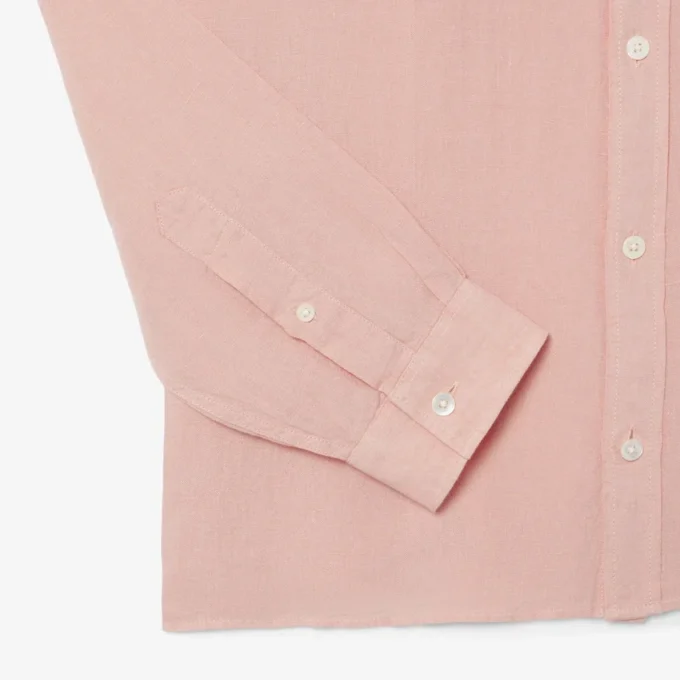 Camicia da uomo in lino dalla vestibilità regolare Camicia da uomo in lino dalla vestibilità regolare