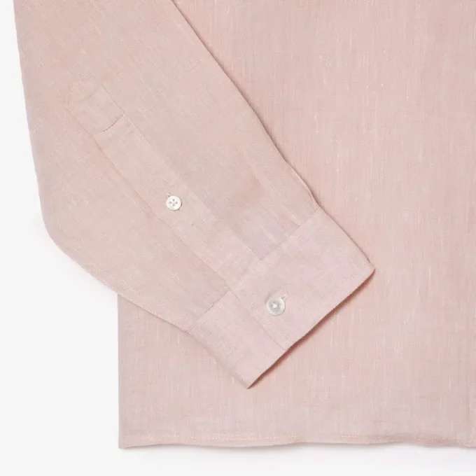 Camicia da uomo in lino dalla vestibilità regolare Camicia da uomo in lino dalla vestibilità regolare