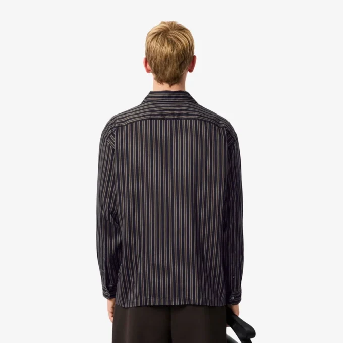 Camicia da uomo in lyocell a righe con vestibilità comoda Camicia da uomo in lyocell a righe con vestibilità comoda