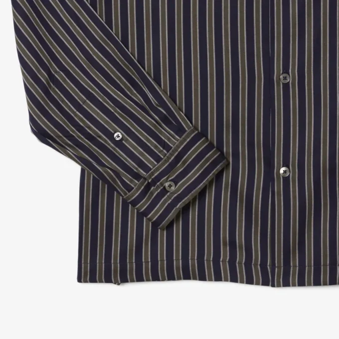 Camicia da uomo in lyocell a righe con vestibilità comoda Camicia da uomo in lyocell a righe con vestibilità comoda