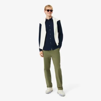 Camicia da uomo in piqué di cotone dalla vestibilità slim